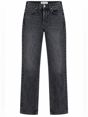 Reformation Jeans Black 26 High Rise Straight Leg 90s Faded Denim Minimalist